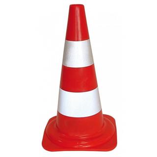 CONO IN POLIETIELENE B/ARANCIO FLUOR. H.54cm