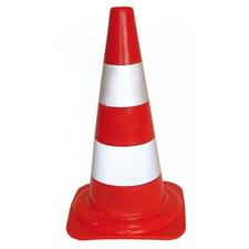 CONO IN POLIETIELENE B/ARANCIO FLUOR. H.54cm